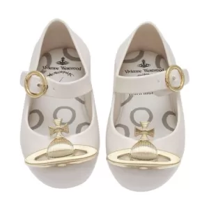 Mini Melissa Toddlers Mini VW Sweet Love Ballet Flats - White Orb - UK 8 Toddler