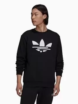 adidas Originals Broken Trefoil Crew Sweatshirt - Black/White Size M Men