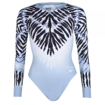 Speedo House of Holland Long-Sleeve Swimsuit - White/Black