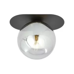 Emibig Plaza Black Globe Ceiling Light with Graphite Glass Shades, 1x E14