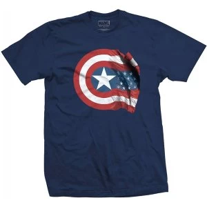 Marvel Comics - Captain America American Shield Mens Medium T-Shirt - Black