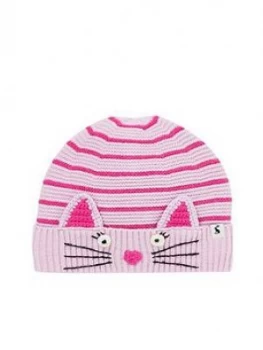 Joules Girls Knitted Chummy Cat Hat - Lilac