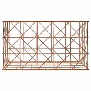 Vertex Rectangular Wire Basket Small, Copper