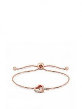 Jon Richard Rose Gold Interlink Heart Toggle Bracelet