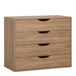 Monaco 4 Drawer Chest In Oak Effect And Black