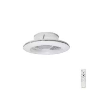 Alisio Mini LED Dimmable Ceiling Light & 30W DC Reversible Fan, White, Remote Control