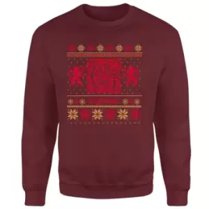 Harry Potter Gryffindor Christmas Christmas Jumper - Burgundy - S