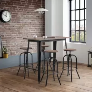 Grafton Bar Table with 4 Spitfire Stools Mocha