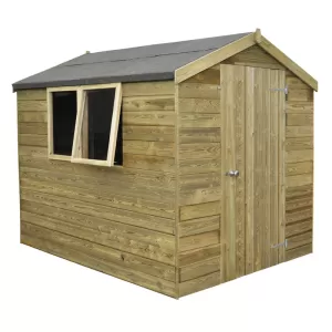 Forest Garden 8 x 6ft Apex Tongue & Groove Pressure Treated Shed with Opening Windows