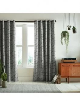 Missprint Little Trees Smoke 90X54 Eyelet Curtains