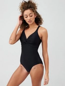 Speedo Brigette Twist Front Swimsuit - Black