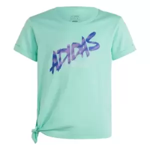 adidas Dance Knotted T-Shirt Kids - Easy Green / Silver Metallic