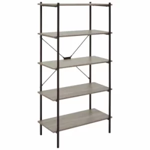 Interiors by PH 5 Tier Shelving Unit with Metal Frame, Brown