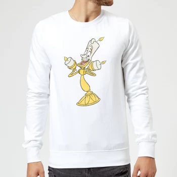 Disney Beauty And The Beast Lumiere Distressed Sweatshirt - White - L