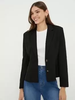 Dorothy Perkins Textured Cropped Blazer - Blazer, Black, Size 10, Women