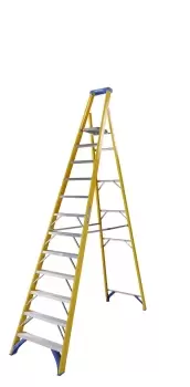 Werner 12 Tread Aluminium & Fibreglass Platform Step Ladder (H)3.41M