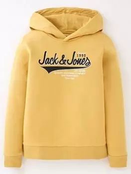 Jack & Jones Junior Boys Two Colour Logo Sweat Hoodie - Yellow