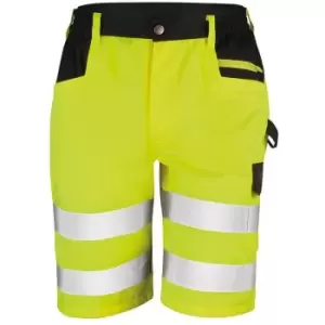 Result Core Mens Reflective Safety Cargo Shorts (Pack of 2) (XS) (Yellow) - Yellow