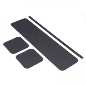 High grip non-slip floor treads with Black finish; 140 x 140mm PK10