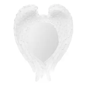 White Glitter Guardian Angel Wing Wall Mirror