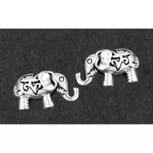 Cute Elephant Silver Plated Stud Earrings