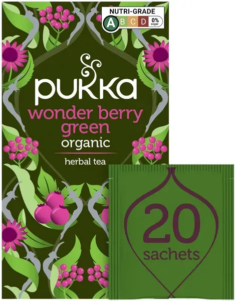 Pukka Wonder Berry Green Organic Herbal Tea 20 Sachets
