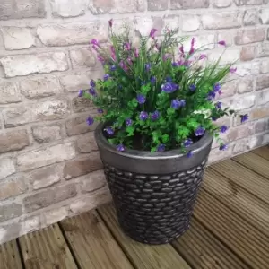 Gibraltar Grey Pewter Pebble Effect Garden Planter 32cm