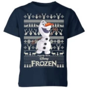 Disney Frozen Olaf Kids Christmas T-Shirt - Navy - 9-10 Years