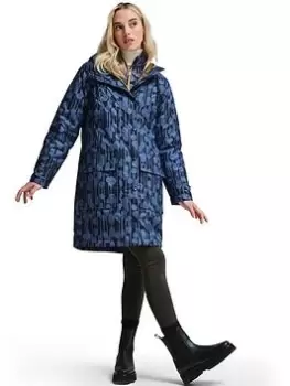 Regatta X Orla Kiely Waterproof Padded Parka - Blue Print , Blue Print, Size 16, Women