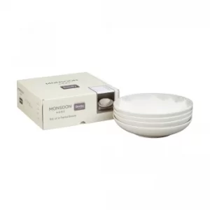 Monsoon Filigree Silver 4 Piece Pasta Bowl Set- Boxed Set