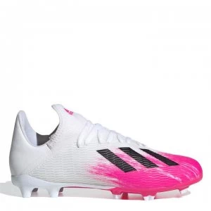 adidas X 19.3 Junior FG Football Boots - White/ShockPink