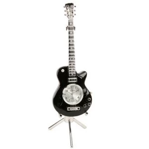 Miniature Clock - Black Guitar