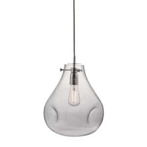 Utopia Single Pendant Light Clear Glass, Chrome Plate