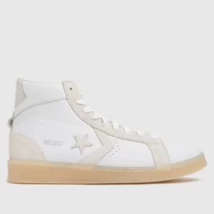 Converse White Hi Pro Leather Mid Trainers