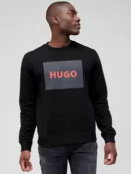 HUGO Duragol222 Large Logo Sweatshirt, Black, Size 2XL, Men