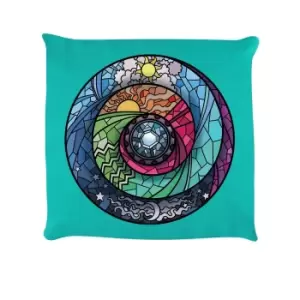 Grindstore Stained Glass Spectroscope Cushion (One Size) (Turquoise)