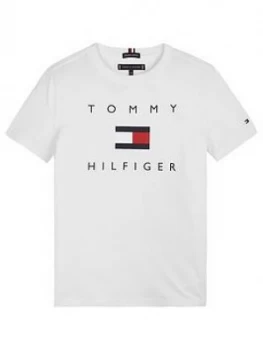 Tommy Hilfiger Boys Short Sleeve Logo T-Shirt - White, Size 4 Years