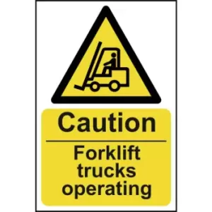 Caution Fork Lift Trucks Operating - Sav (200 X 300MM)