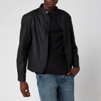 Barbour International Mens Stove Wax Jacket - Black - M