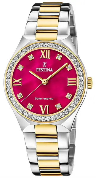 Festina F20659/3 Womens Solar Energy (35mm) Red Mother-of- Watch