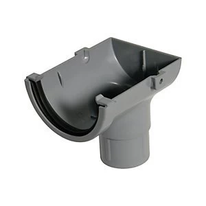 FloPlast ROM2G Miniflo Gutter Stopend Outlet - Grey