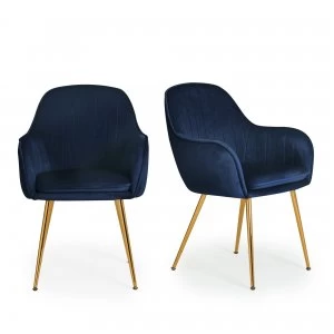 Laila Set of 2 Dining Chairs Blue