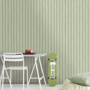 Holden Wood Slat Green Wallpaper