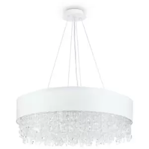 Maytoni Lighting - Manfred Ceiling Lamp White & Crystal, 10 Light, E14