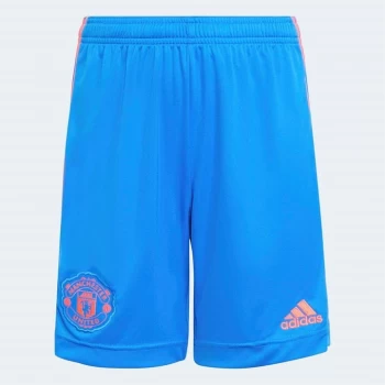 adidas Manchester United Away Shorts 2021 2022 Junior - Blue