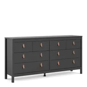 Barcelona Double Dresser 4 Plus 4 Drawers, Black Matt