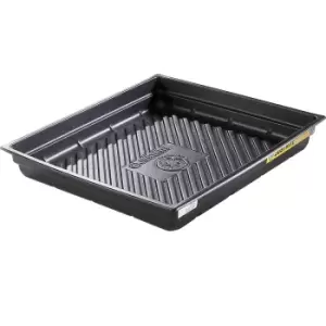 EcoPolyBlend Spill Tray, Dims 37-3/4"W x 34"D x 5-1/2"H, indoor or outdoor use, rigid poly, Black.