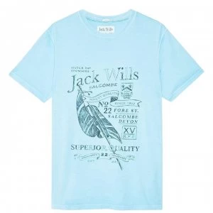 Jack Wills Bondby Graphic Tee - Pale Blue