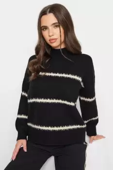 Petite Printed High Neck Jumper