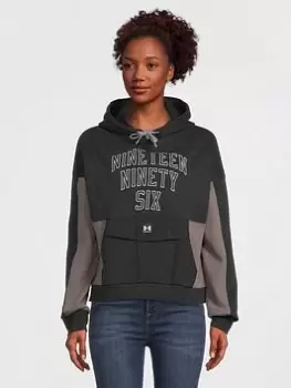 Under Armour Rival Fleece Hoodie - Black/Grey Size M Women